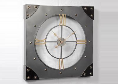 China Indoor Outdoor Metal 3D Vintage Square Retro Wall Clock for sale