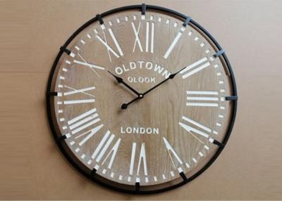 China A0105 White Washed Numerals AA Battery Decorative Wooden Clocks for sale