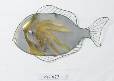 China Decoração da parede dos peixes do metal do oceano colorido do minimalismo grande à venda