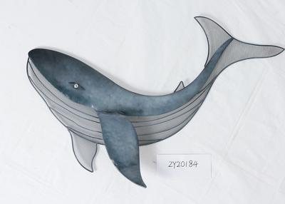 China Blue Home Decoration Hanging 3D metal shark wall decor for sale