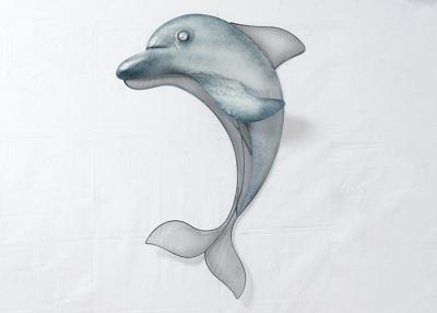 China Decoração de suspensão da arte da parede do metal do golfinho do oceano 3D do tamanho grande à venda