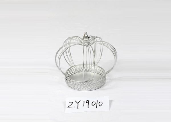 Quality Metal Crown Shape Iron Pedestal Pillar Candle Holder for sale