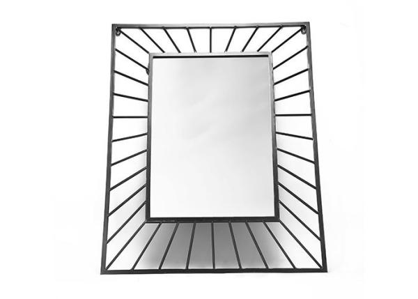 Quality Large Rectangle Black Framed Metal Wall Art Mirror for sale