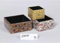 china Bathroom 3 Sets PU Leather Printed Wooden Food Tray