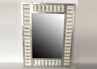China Torched Rectangular Decorative Wood Framed Mirrors for sale