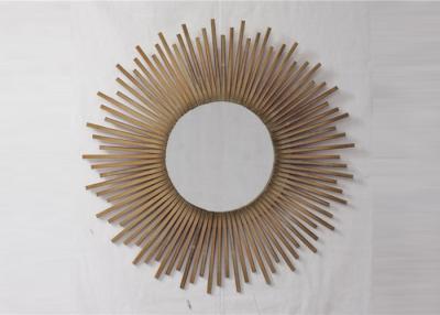 China ZY919094 Painting Rural Style Sunburst Mirror Bamboo Wall Decor for sale