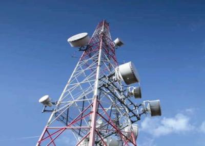 China 80m Triangle Telecom Steel Tower , Galvanized / Painted Communication Antenna Tower for sale