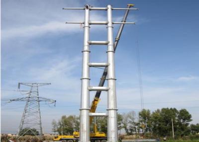 China 750KV Steel Tubular Tower Hot Dip Galvanized / Painted Surface For Power Transmission Line for sale