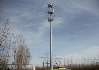 China Q235B Carbon Structural Steel Telecom Tower , Overlapping connection Galvanized Steel Monopole for sale
