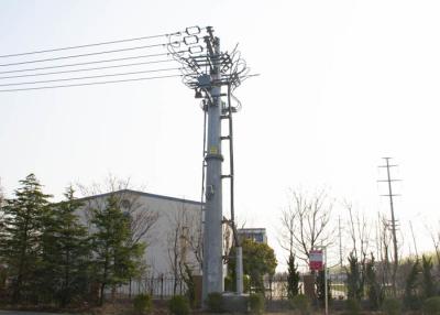 China Terminal Tubular Transmission Tower , Flange Connection Electric Power Tower for sale
