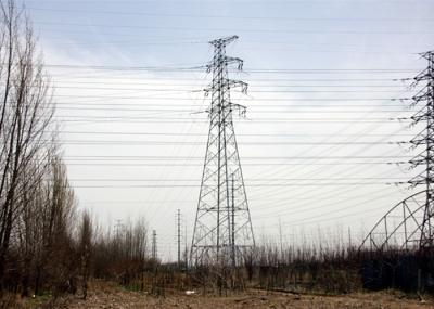 China 220KV High Voltage Pylons , Lattice Steel Towers With Auto Production Line for sale