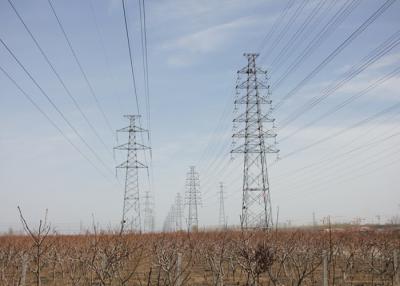 China Power Transmission Line electricity Pylon , 4 Legged Angle Steel Lattice Steel Tower for sale
