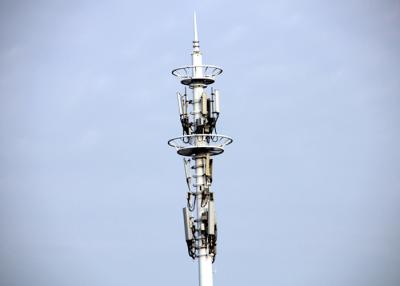 China Cell Phone Monopole Telecommunications Tower , Monopole Cell Tower With Slip Joint for sale