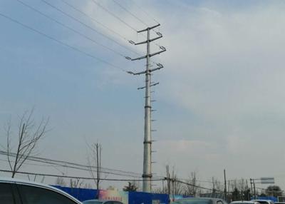 China HDG Conical Single Circuit Transmission Tower , Monopole Power Line Tower for sale