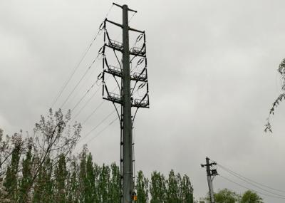 China High Mast Steel Transmission Pole , Monopole Power Tower Steel Utility Pole for sale