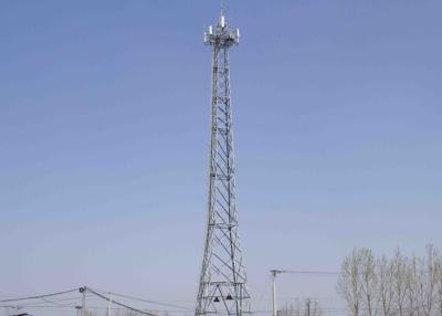 China 100M Communication Network Angle Steel Telecommunication Tower , HDG Self Supporting Communication Radio Tower for sale