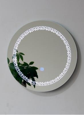 China Smart Bathroom Sink Mirror With Touch Sensor Switch Round LED Interlaced Light for sale