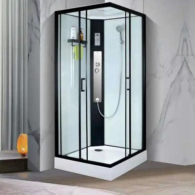 China Tempered Glass Steam Shower Cubicle Steam Hydro Massage With Seat for sale