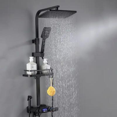 China Wall Mounted Bathroom Shower Tap Set Digital Thermostatic Shower Faucet Set for sale