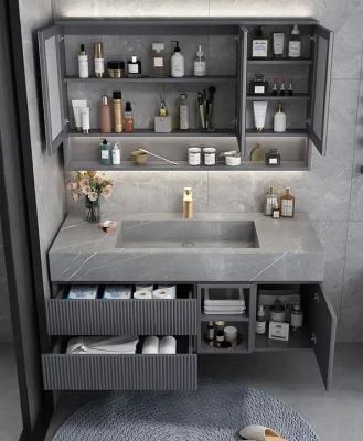 China Dubbele badkamer Vanity wastafel Massivhouten meubels Moderne stijl Te koop
