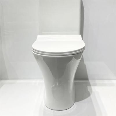 China Moderne Keramik Sanitärwaren Runder Randloser Tornado Bad Zwei-Stücke-Toilette zu verkaufen