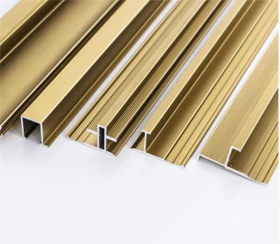China Corner Aluminum Tile Trim H Shape Metal Wall Protection Profile for sale