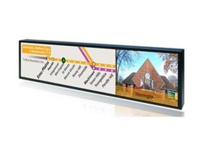 China 28 Inch Stretched Bar LCD Display Digital Signage Kiosk For Buses And Metro Stations for sale