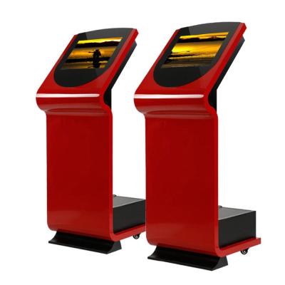 China Wifi 19 Inch Interactive Information Kiosk , Red OPS Structure Digital Kiosks Touch Screen for sale
