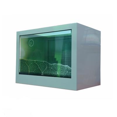 China 43 Lcd van het duim het Transparante Touche screen Vertoningsscherm/Digitale Showcase met Aangemaakte Glaslcd Vertoning Te koop