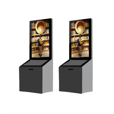 China 43 Inch Standing Advertising Display Bulit In Android / PC System With Donation Box for sale