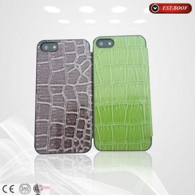 China Scratch Resistant Pu Leathe Wallet Cell Phone Cases Green For Iphone 4 / 4s / 5 / 5c for sale