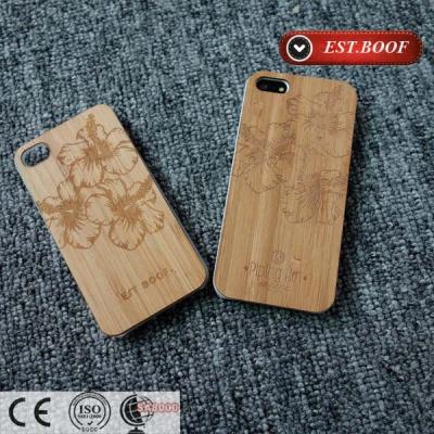 China Bamboo Chip PC Apple iPhone Leather Cases Custom With Nice Figure for sale
