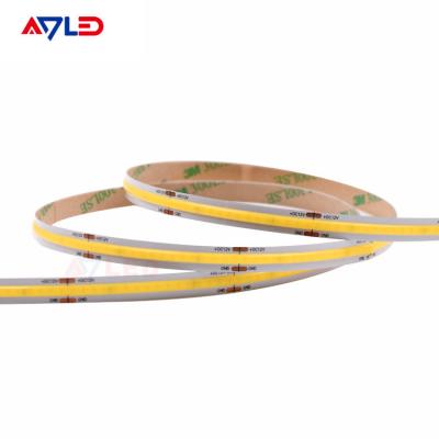 China Waterproof COB LED Strips No Dots Connecting Cutting 12 24 Volt White Super Bright for sale
