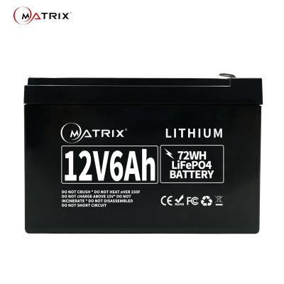China 6AH 12V LiFePo4 Battery Deep Cycle Battery Replacement For Lead Acid Batteries for sale