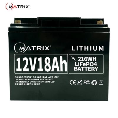 China bateria de lítio profunda 12v do ciclo LiFePO4 18ah para substituir a bateria acidificada ao chumbo à venda