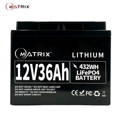 China 36Ah 12V LiFePo4 Battery For Backup Power CCTV ATM Emergency Lighting for sale