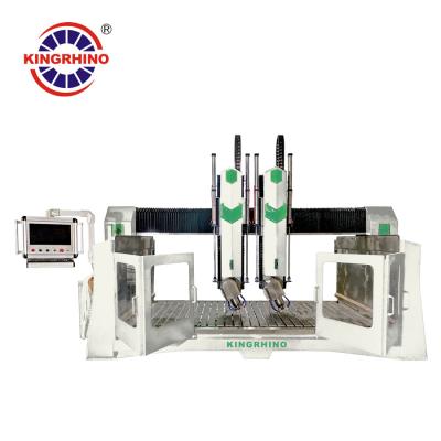 China CNC 4 Axis 15kw Double Spindles Stone Arc Slab Carving Machine For Granite for sale