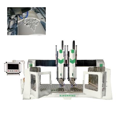 China 15kw Double Heads CNC Stone Carving Machine Granite Marble Arc Slab for sale