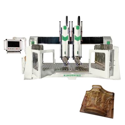 China 4 Axis CNC Stone Carving Machine Double Spindles 1500x3000mm Worktable for sale
