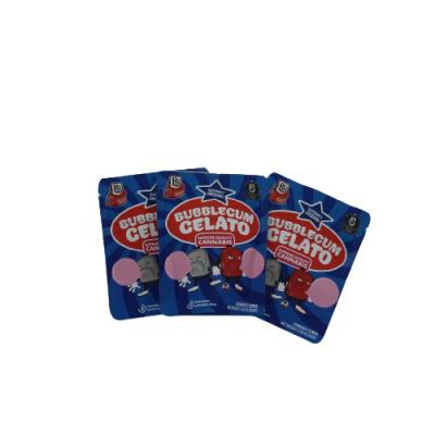 China Waterproof Label Mylar weed Bags Candy Packaging Zipper Stand Up Mylar Bags for sale