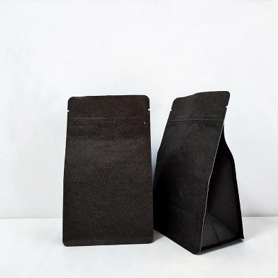 China Zipverschluss-flache untere Beutel-Kaffee-Nahrungsmittelverpackungs-Kraftpapier Doypack-Tasche mit Ventil zu verkaufen
