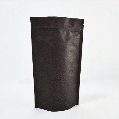 China Brown Black Kraft Paper Stand Up Pouch with Zipper Resealable Recyclable Digital Printed for sale