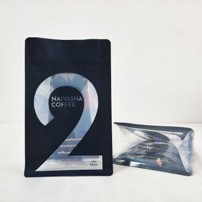 China Custom Digital Printing Matte Coffee Packaging Flat Bottom Coffee Bag One Way Valve for sale