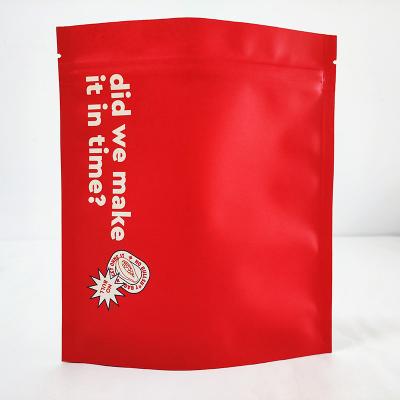 China Bolsos permanentes biodegradables rojos del envasado de alimentos del té de los granos de café de la bolsa de la cerradura de la cremallera del papel de Kraft de la impresión en color en venta