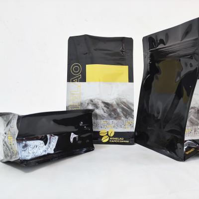 China Spot UV Aluminum Foil Coffee Bean Packaging Pouches Flat Bottom With Valve for sale