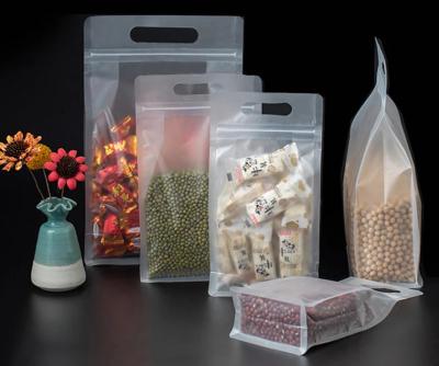 China Frost Self Sealing See Through Pouches Food Candy Stand Up ziplockk Pouches for sale