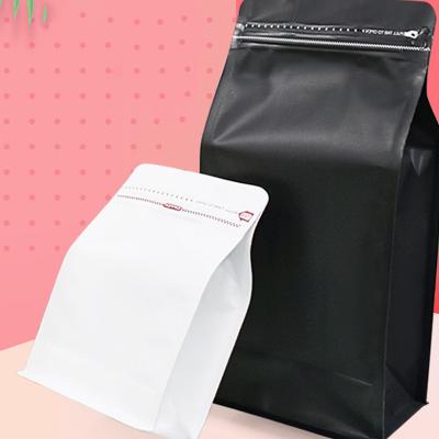 China Custom Eight Side Seal Flat Bottom Coffee Bag 250g 500g 1000g With Valve for sale