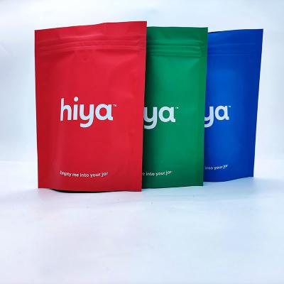 China Matte Red Green Mylar Aluminum Foil Bags Zip Lock Mylar Stand Up Pouches for sale