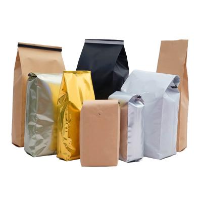 China Custom Coffee Bean Bags With Tin Tie Valve Coffee Side Gusset Pouch for sale