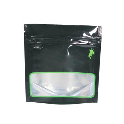 China 28g Stand Up Pouch With Window For Weed Flower Custom Packaging for sale